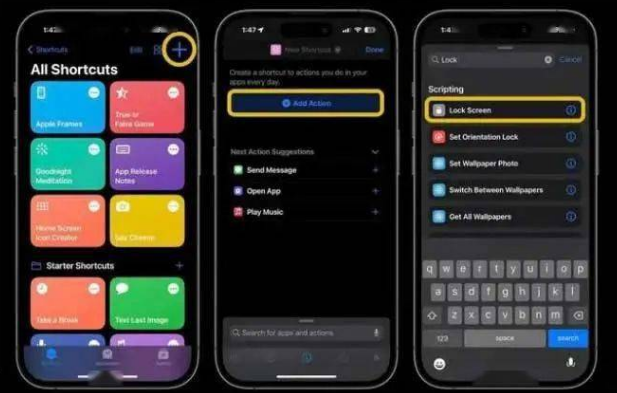 云龙苹果14锁屏维修店分享iPhone14升级iOS16.4后如何创建锁屏快捷方式 